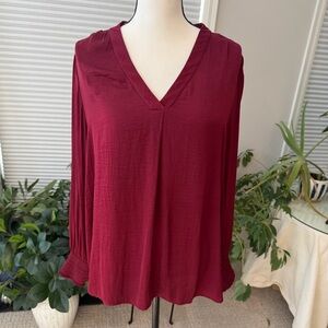 Alfani Deep Red V-Neck Blouse